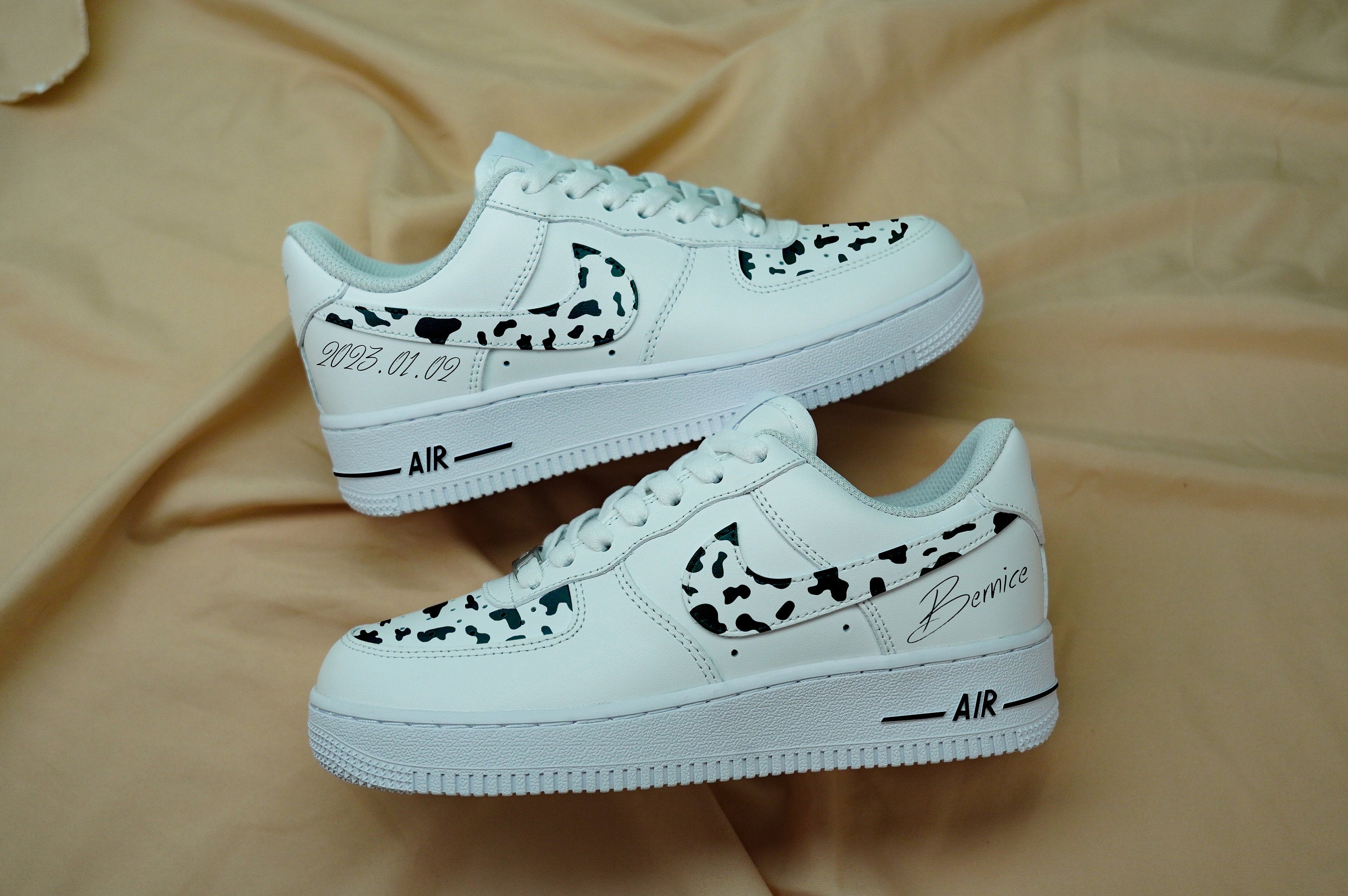 Cow Print Air Force 1s Custom Shoes Sneakers-shecustomize