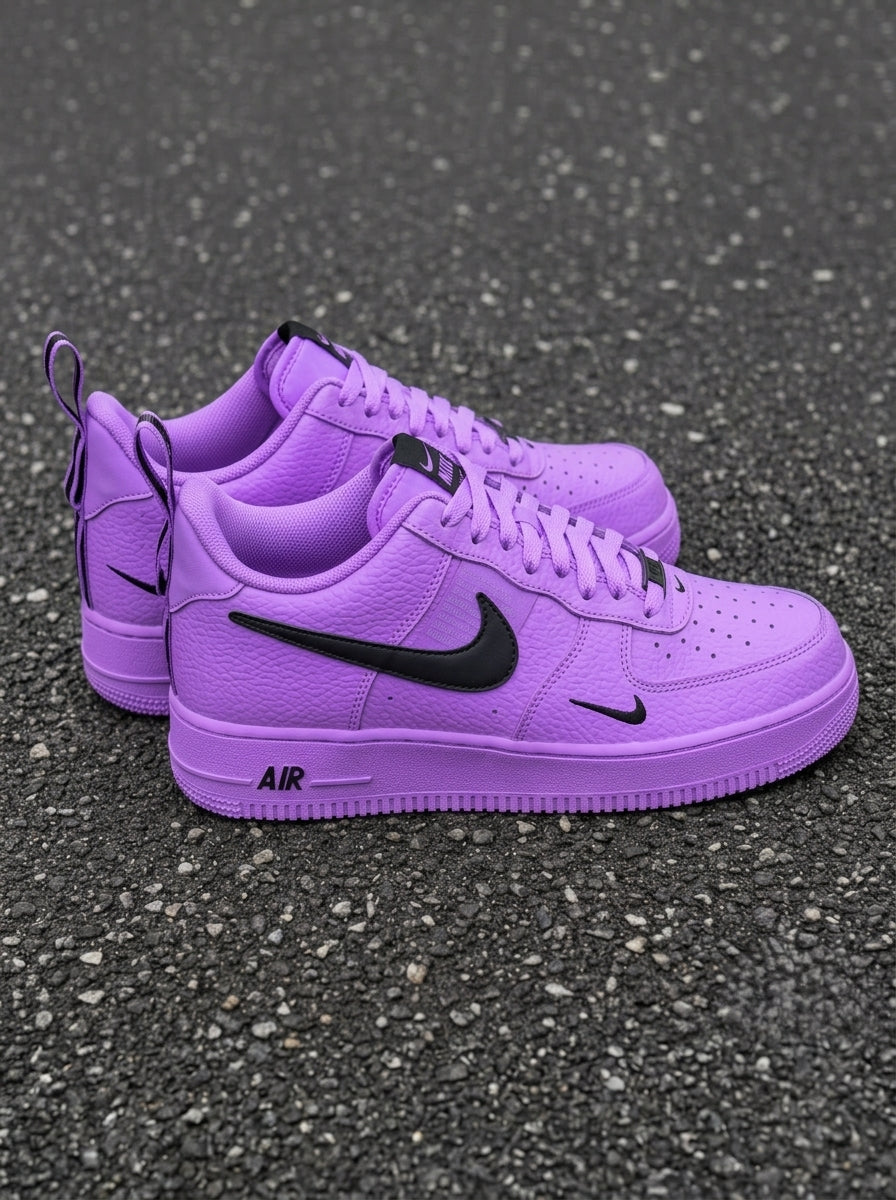 Custom Air Force 1 Purple With Black Swoosh-shecustomize