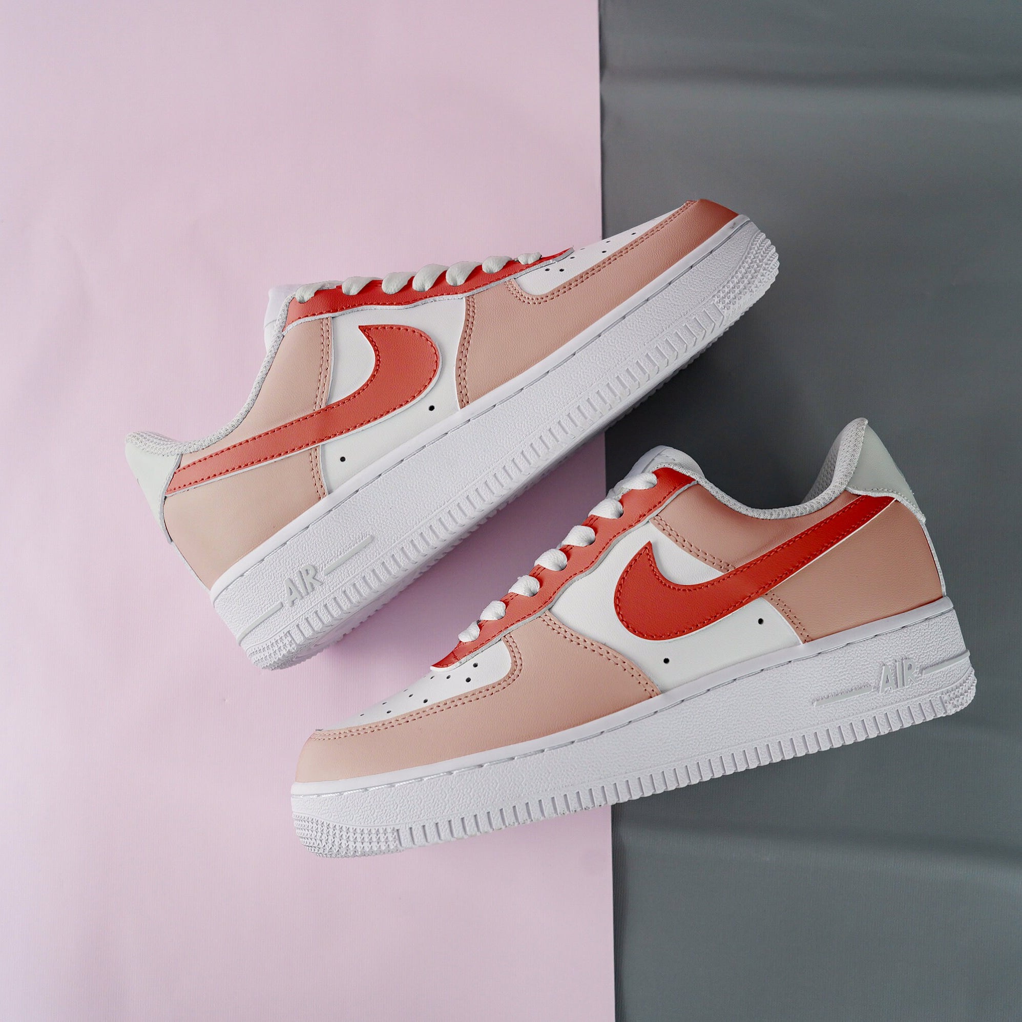Pink Red Air Force 1s Custom Shoes Sneakers-shecustomize