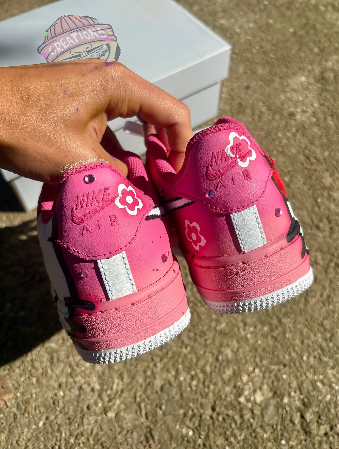 Hand Painted Hello Kitty Custom Pink Air Force 1 Sneakers-shecustomize