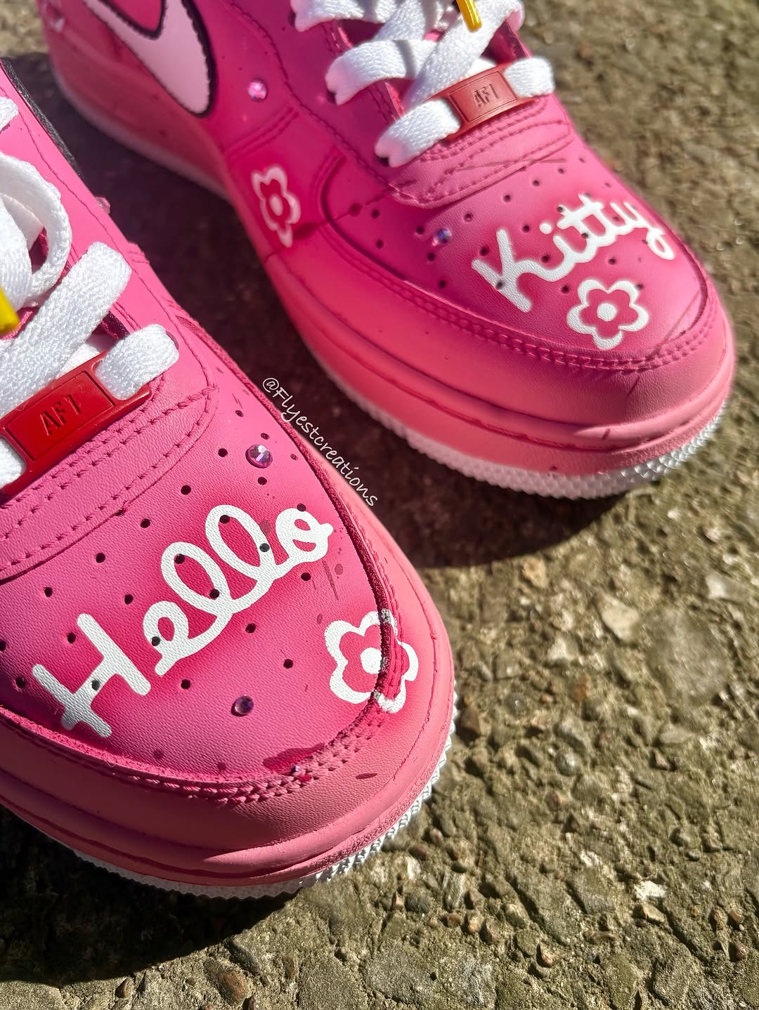 Hand Painted Hello Kitty Custom Pink Air Force 1 Sneakers-shecustomize
