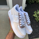Hand Painted Mocha Beige Custom Air Force 1 Sneakers-shecustomize