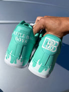 Hand Painted Mint Green Flame Custom Air Force 1 Sneakers-shecustomize