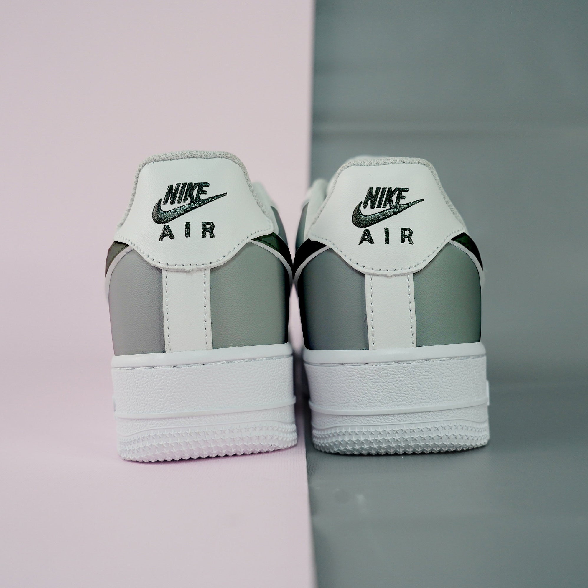 Gray Black Air Force 1s Custom Shoes Sneakers-shecustomize