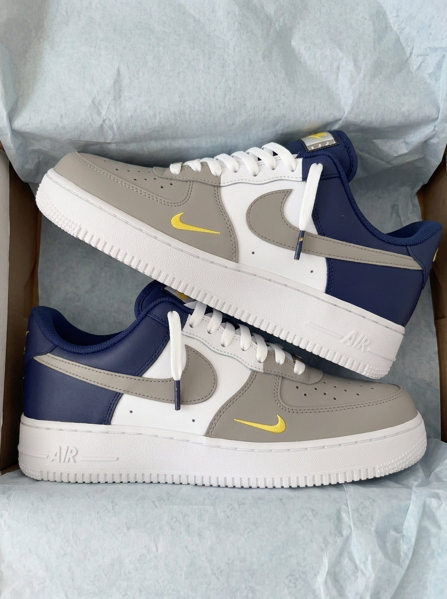 Gray Blue White Custom Air Force 1-shecustomize