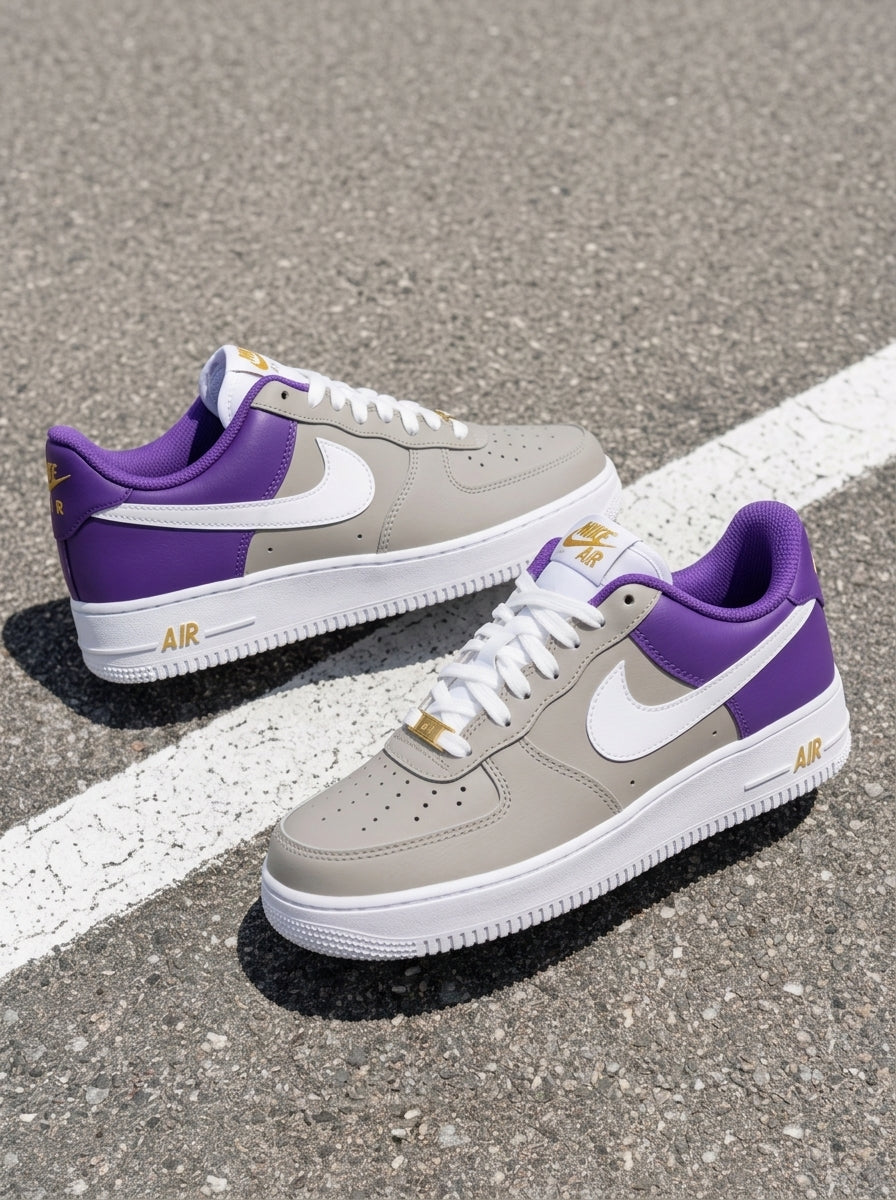 Gray Blue White Custom Air Force 1-shecustomize