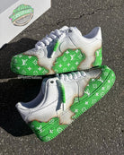 Hand Painted Green Custom Air Force 1 Sneakers-shecustomize