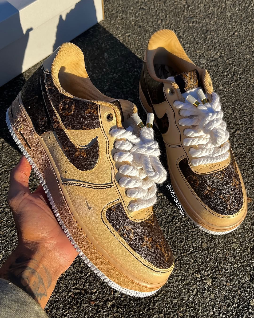 Hand Painted Custom Tan Air Force 1 Sneakers-shecustomize
