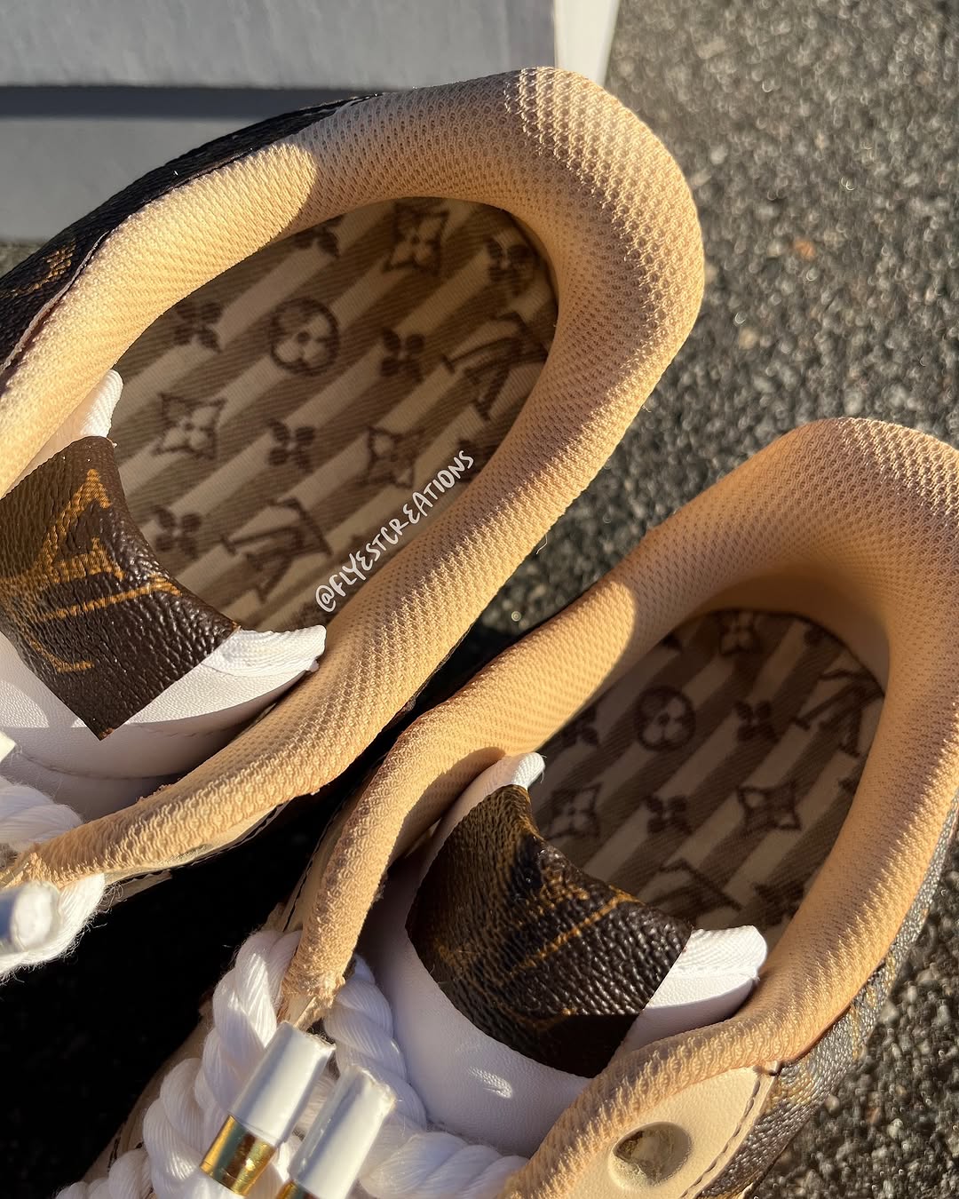 Hand Painted Custom Tan Air Force 1 Sneakers-shecustomize