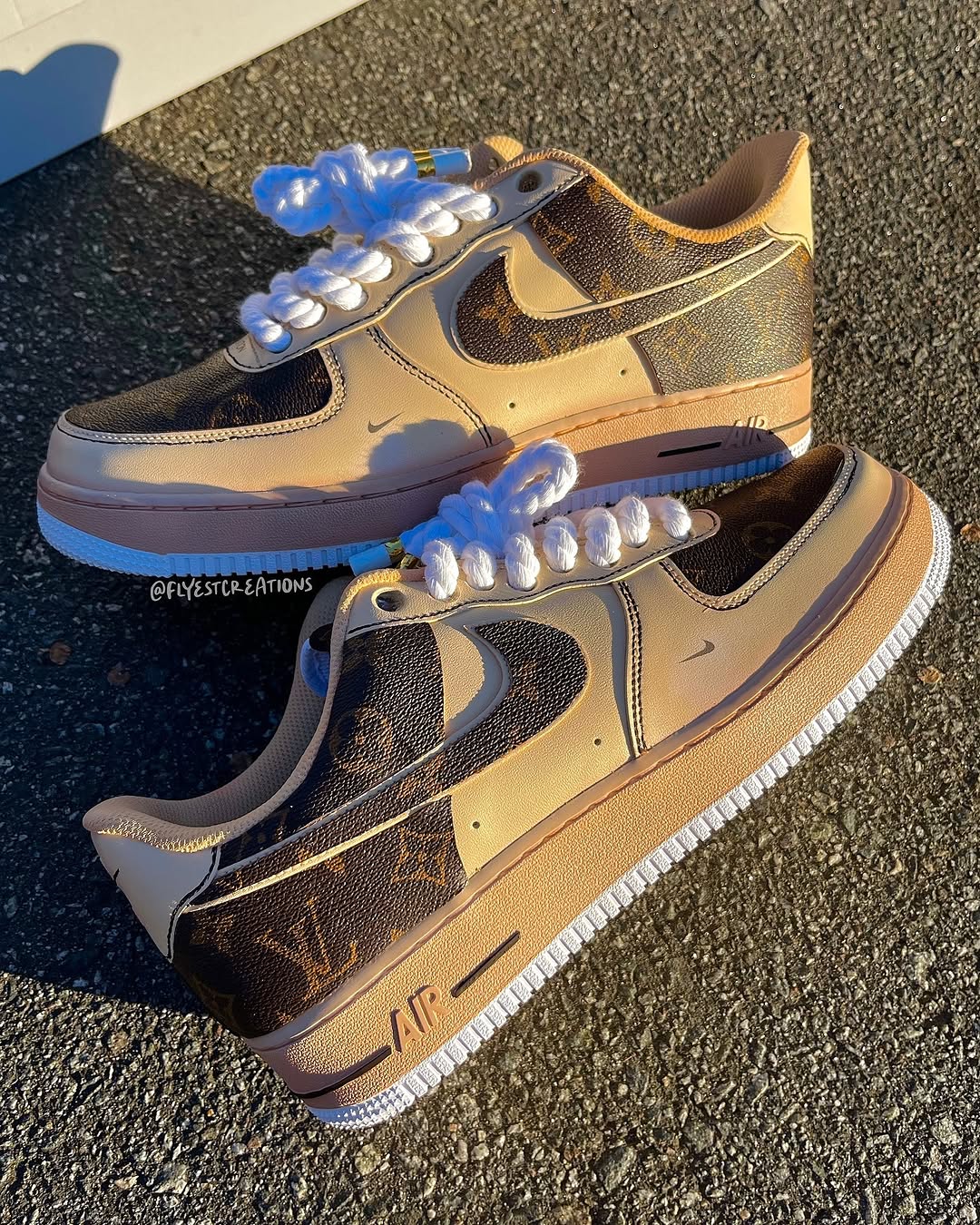 Hand Painted Custom Tan Air Force 1 Sneakers-shecustomize