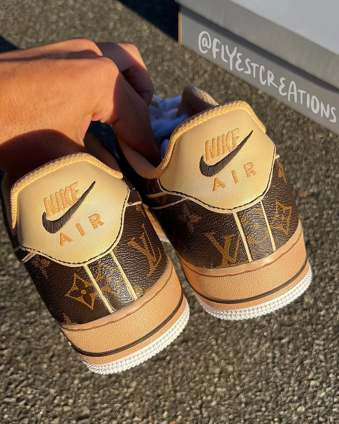 Hand Painted Custom Tan Air Force 1 Sneakers-shecustomize