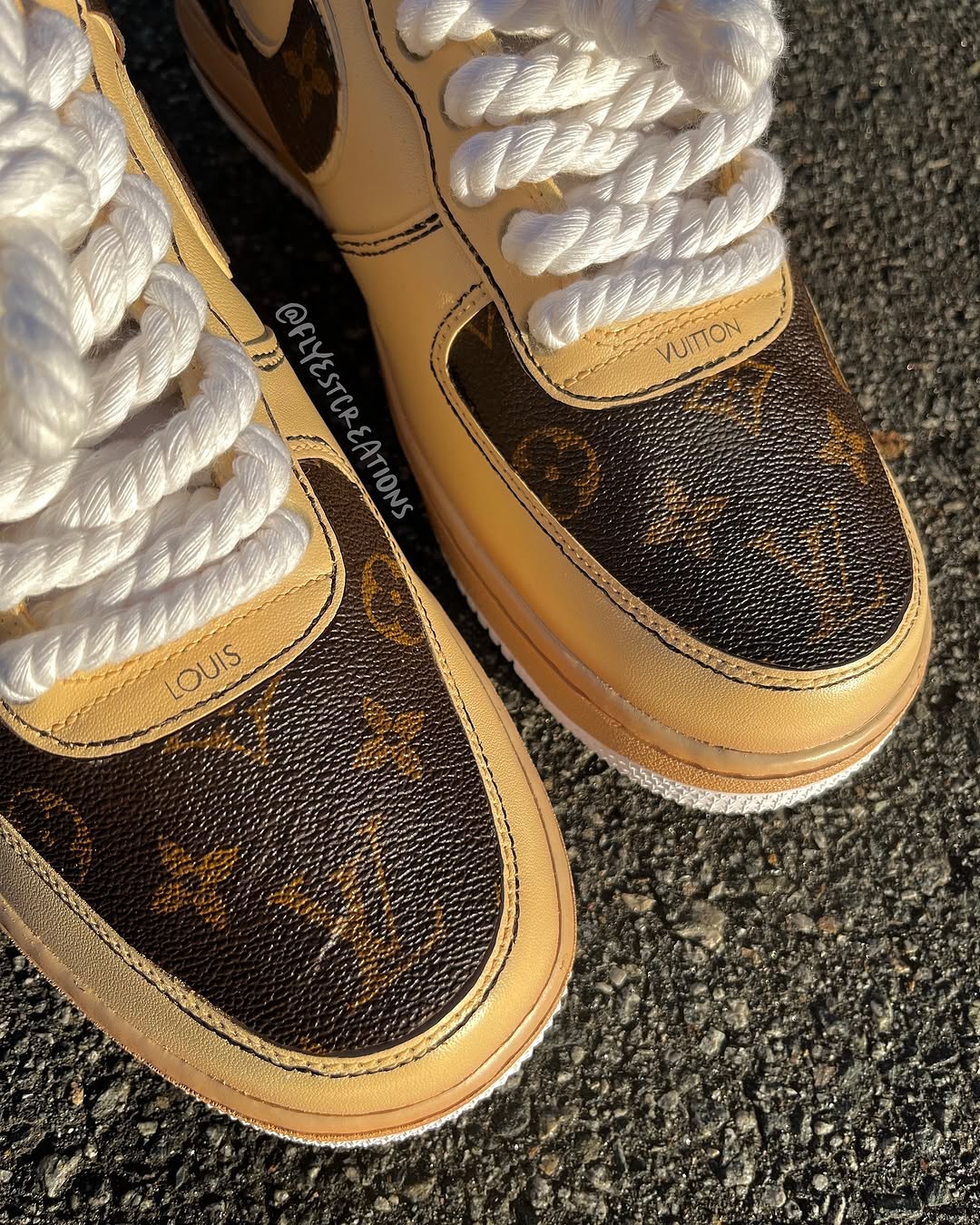 Hand Painted Custom Tan Air Force 1 Sneakers-shecustomize