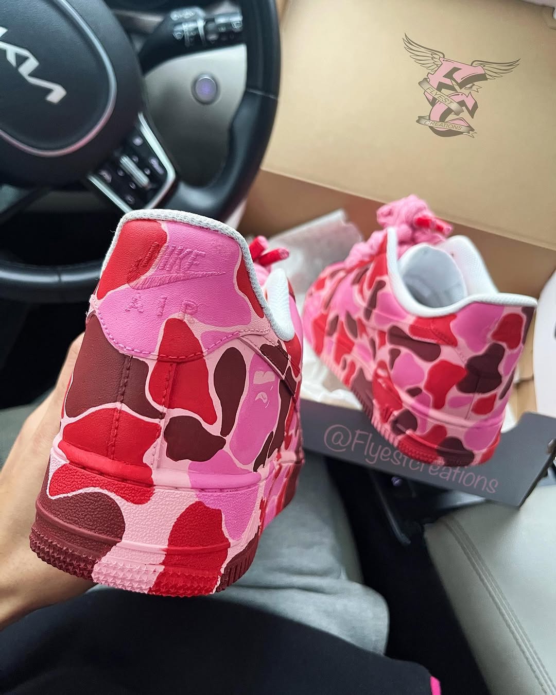 Hand Painted Pink Camo Custom Air Force 1 Sneakers-shecustomize