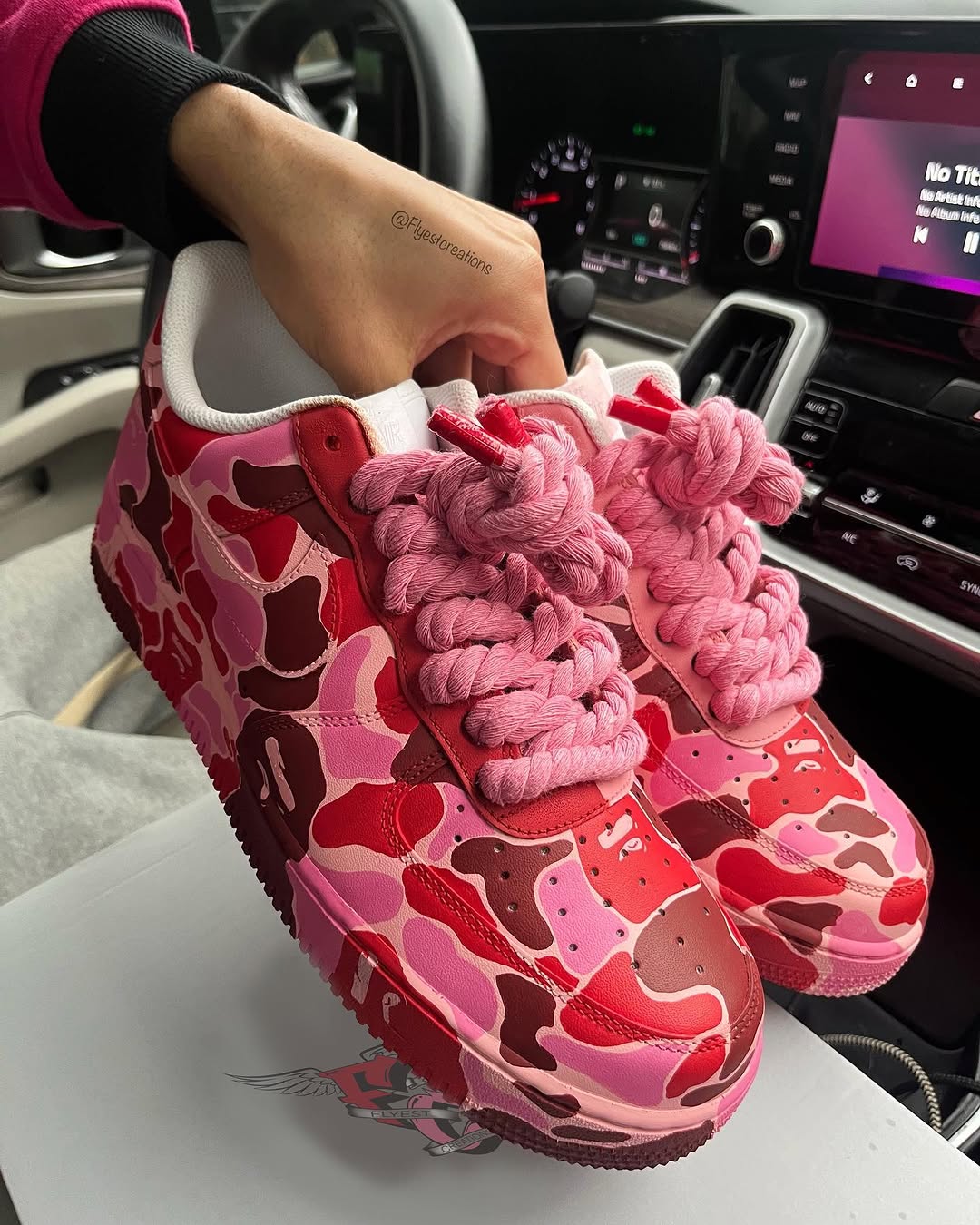 Hand Painted Pink Camo Custom Air Force 1 Sneakers-shecustomize