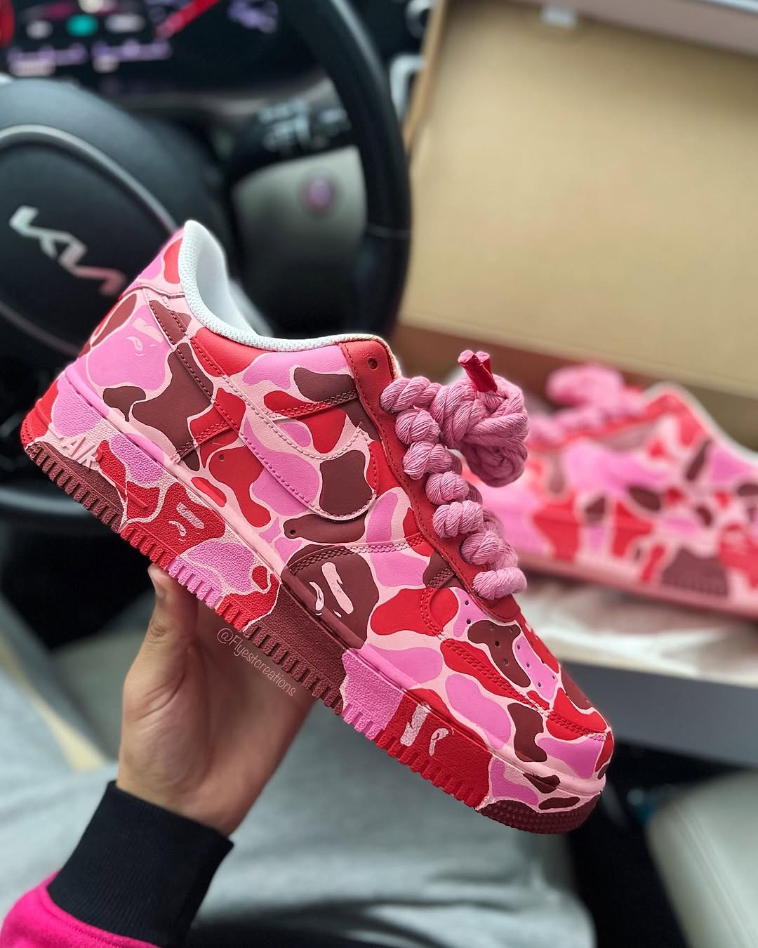 Hand Painted Pink Camo Custom Air Force 1 Sneakers-shecustomize