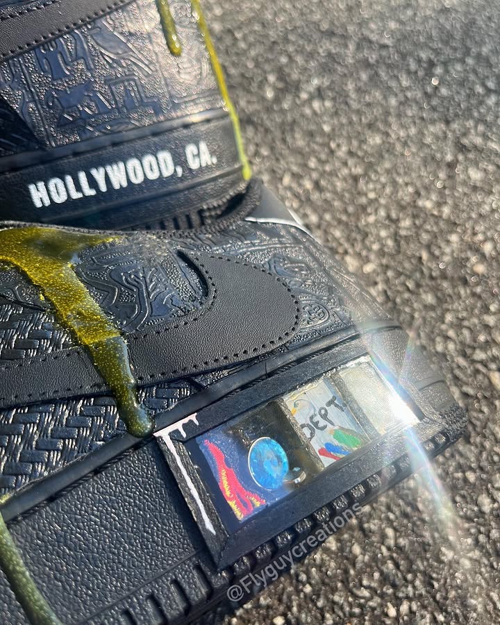 Hand Painted Black Drip Custom Air Force 1 Sneakers-shecustomize