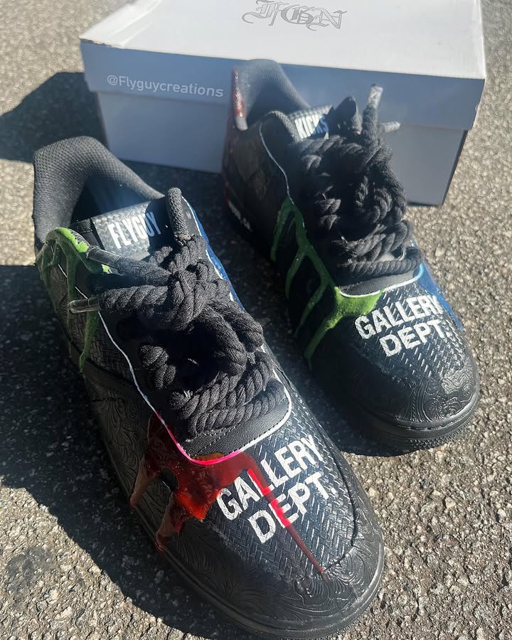 Hand Painted Black Drip Custom Air Force 1 Sneakers-shecustomize