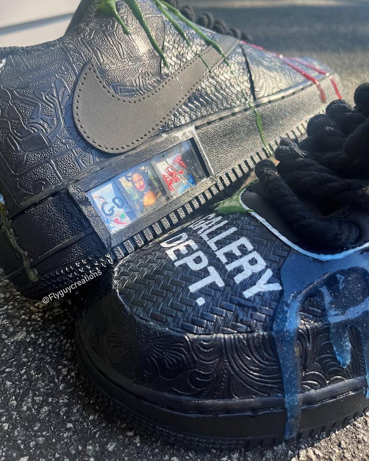 Hand Painted Black Drip Custom Air Force 1 Sneakers-shecustomize