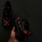 Hand Painted Black & Red Custom Air Force 1 Sneakers-shecustomize
