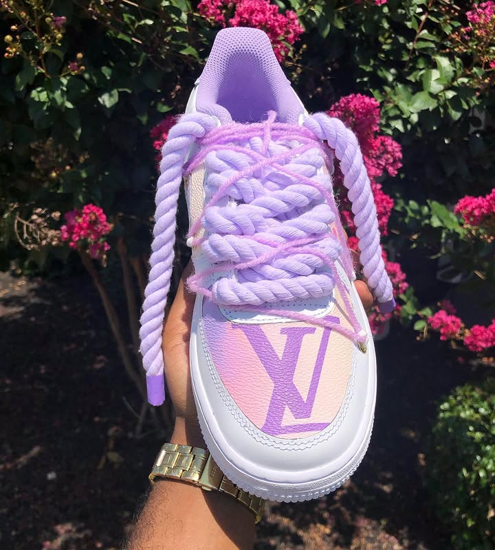Hand Painted Custom Purple Air Force 1 Sneakers-shecustomize