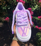 Hand Painted Custom Purple Air Force 1 Sneakers-shecustomize