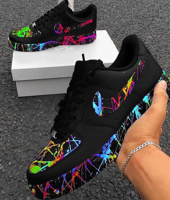 Hand Painted Colorful Splatter Custom Air Force 1 Sneakers-shecustomize