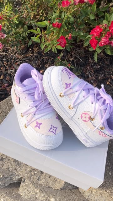 Hand Painted Purple Pink Custom Air Force 1 Sneakers-shecustomize