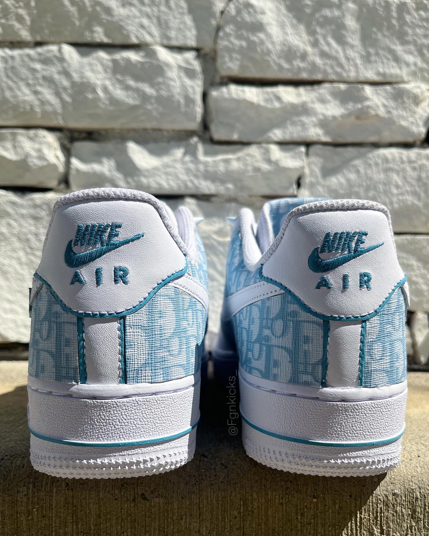Hand Painted Light Blue Custom Air Force 1 Sneakers-shecustomize