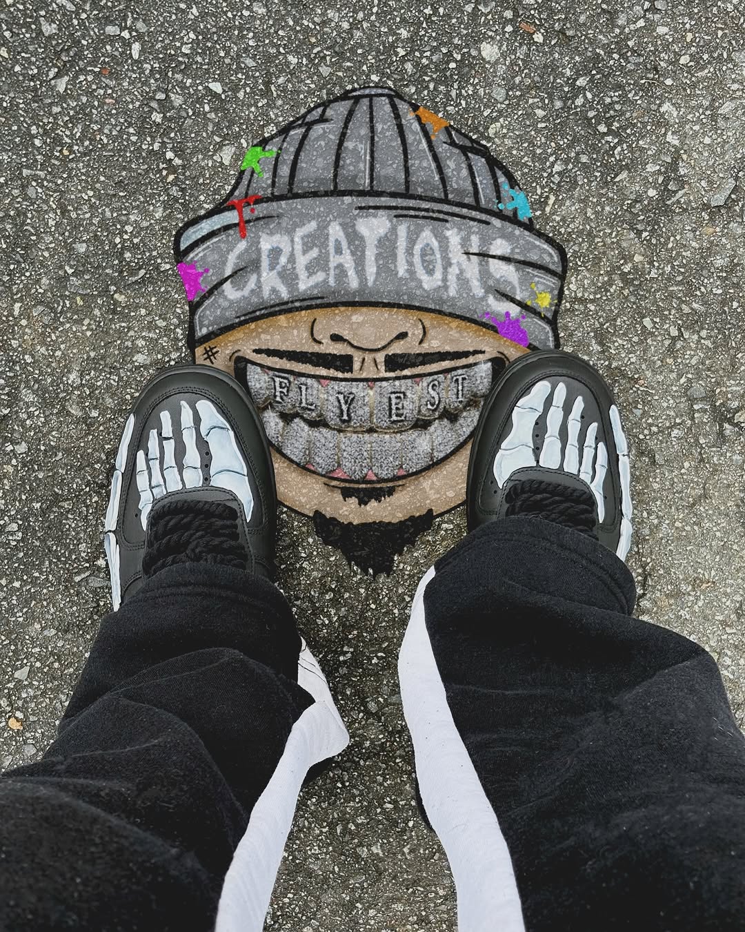Hand Painted Skeleton Custom Air Force 1 Sneakers-shecustomize