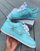 Hand Painted KAWS Turquoise Custom Air Force 1 Sneakers-shecustomize