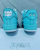 Hand Painted KAWS Turquoise Custom Air Force 1 Sneakers-shecustomize