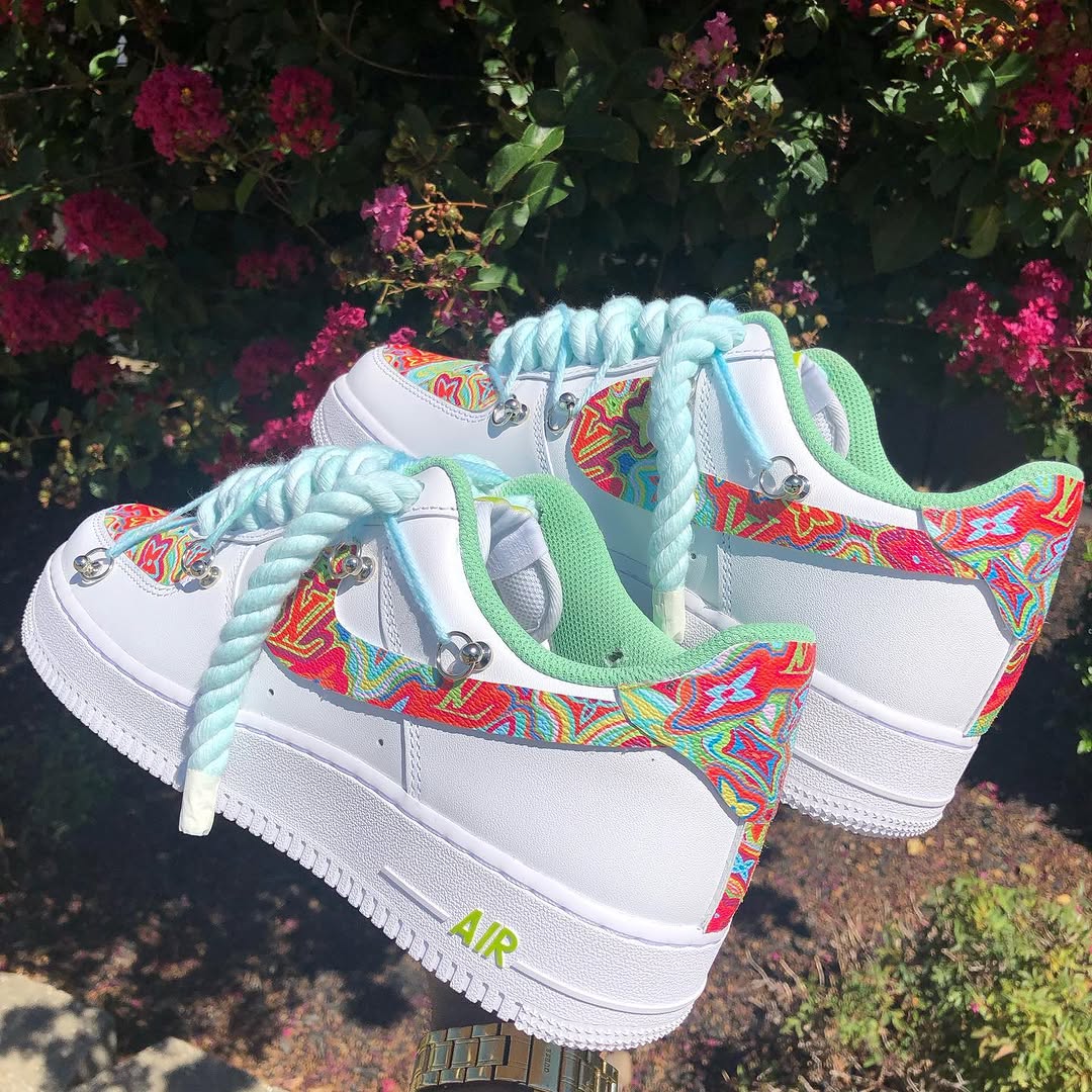 Hand Painted Colorful Custom Air Force 1 Sneakers-shecustomize
