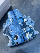 Hand Painted Blue Cartoon Custom Air Force 1 Sneakers-shecustomize