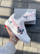 Pink Butterfly Drip Custom Air Force 1-shecustomize