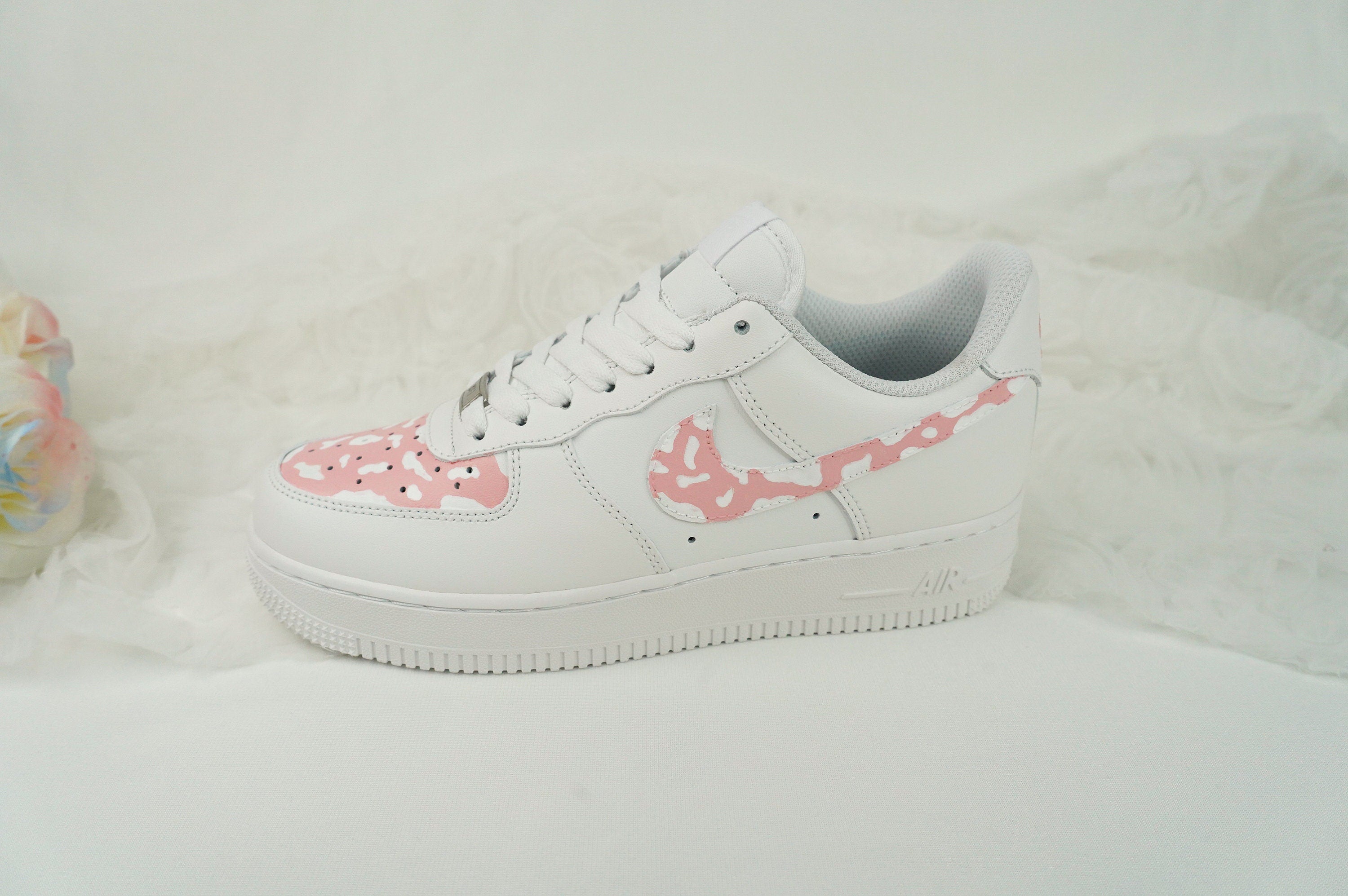 Pink Cow Print Air Force 1s Custom Shoes Sneakers-shecustomize