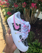 Hand Painted Pink Custom Air Force 1 Sneakers-shecustomize