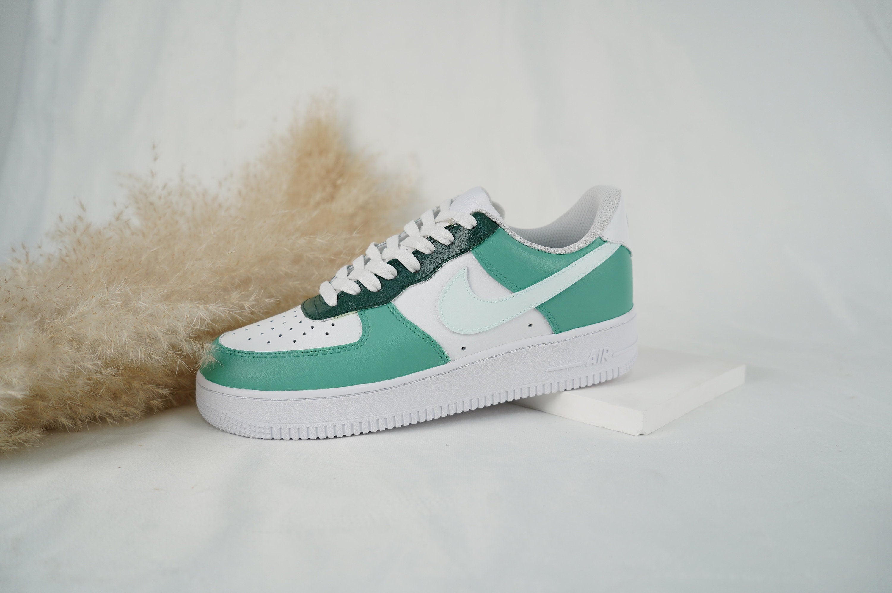Sage Green Air Force 1s Custom Shoes Sneakers-shecustomize