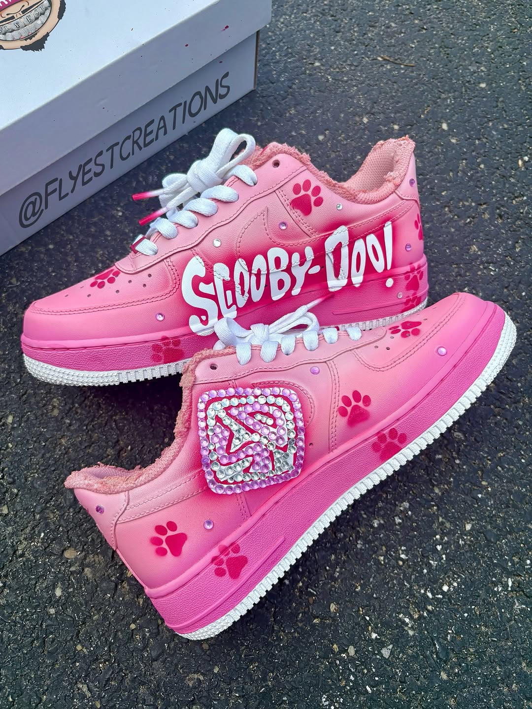 Hand Painted Pink Scooby-Doo Custom Air Force 1 Sneakers-shecustomize