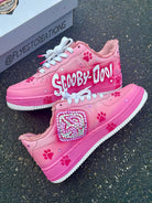 Hand Painted Pink Scooby-Doo Custom Air Force 1 Sneakers-shecustomize