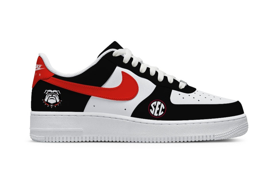 Georgia Bulldog Custom Air Force 1’s-shecustomize