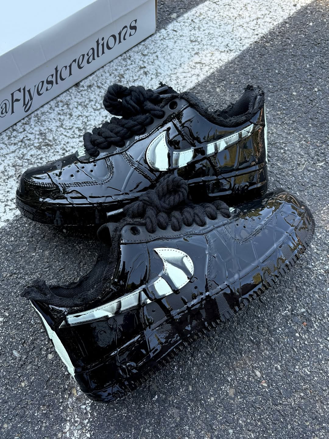 Hand Painted Black Venom Custom Air Force 1 Sneakers-shecustomize