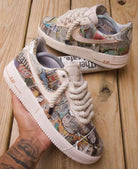 Hand Painted Newspaper Custom Air Force 1 Sneakers-shecustomize