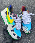 Hand Painted Fuzzy Cow Print Custom Air Force 1 Sneakers-shecustomize