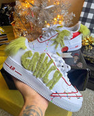 Hand Painted Grinch Custom Air Force 1 Sneakers-shecustomize