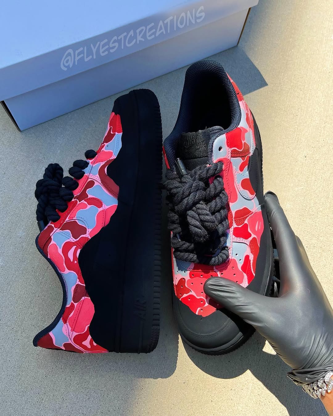 Hand Painted Camo Custom Air Force 1 Sneakers-shecustomize