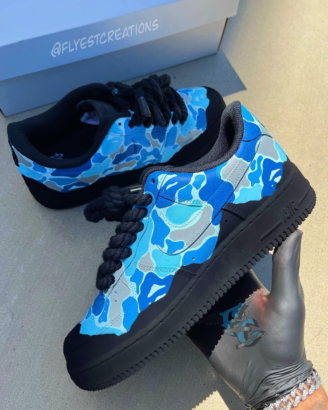 Hand Painted Camo Custom Air Force 1 Sneakers-shecustomize