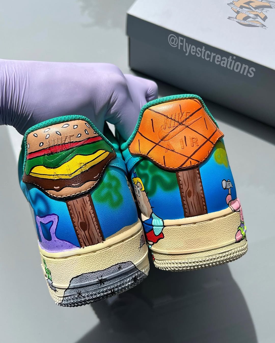 Hand Painted SpongeBob Custom Air Force 1 Sneakers-shecustomize