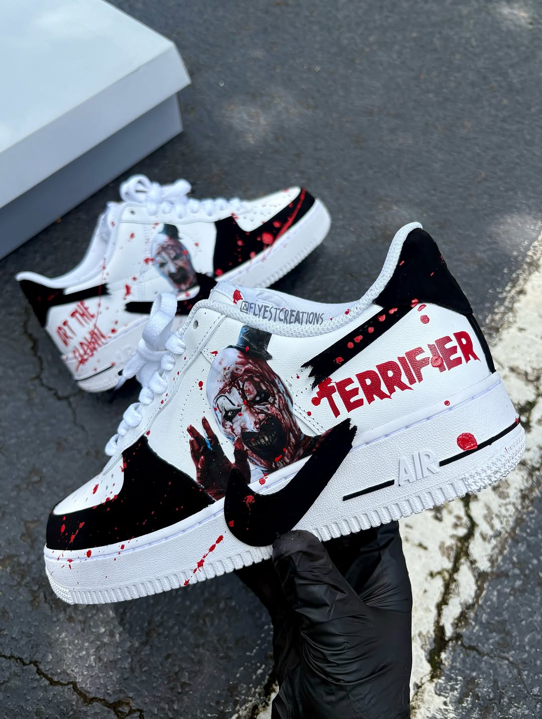 Hand Painted Terrifier Custom Air Force 1 Sneakers-shecustomize