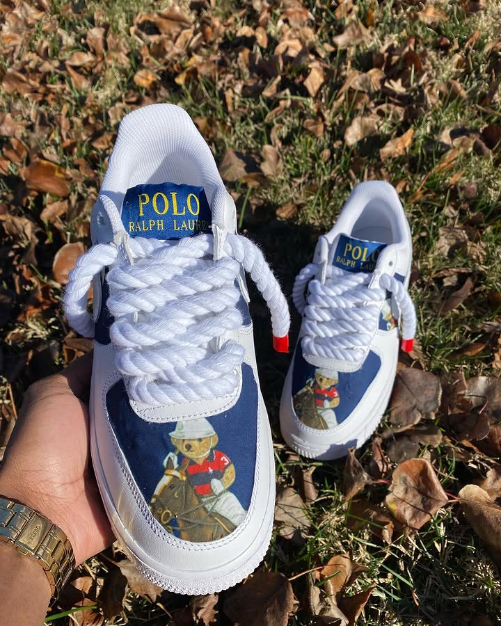 Hand Painted Polo Bear Custom Air Force 1 Sneakers-shecustomize