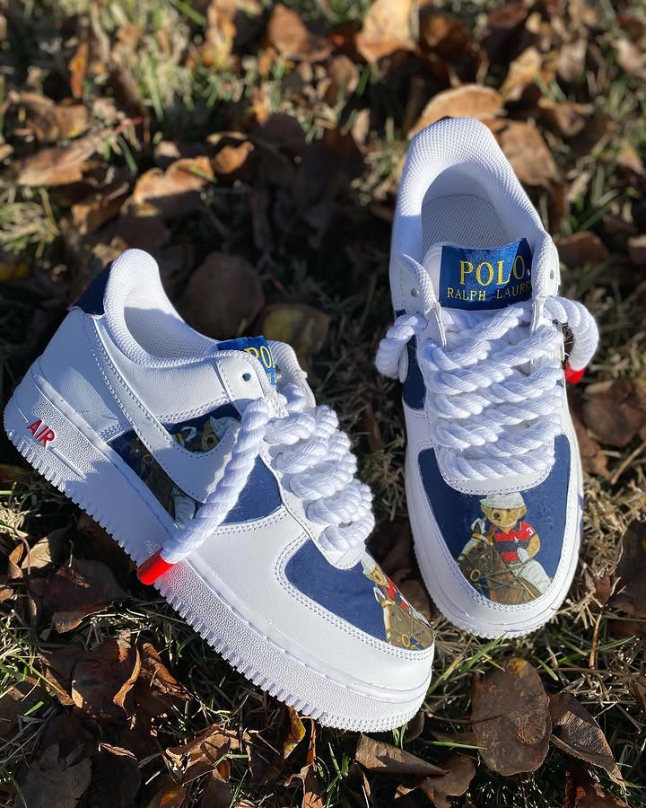 Hand Painted Polo Bear Custom Air Force 1 Sneakers-shecustomize